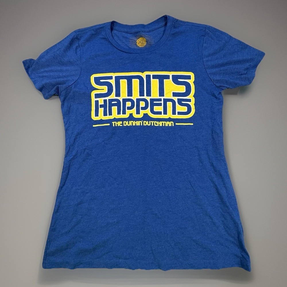 Hayes & Taylor Rik Smits Indiana Pacers Smits Happens T-shirt Womens XL Blue